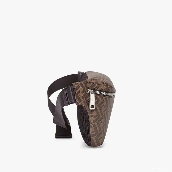 Affordable Fendi In Coffee Bag Fabric FF Motif Belt Brown 0323 HOT SALE